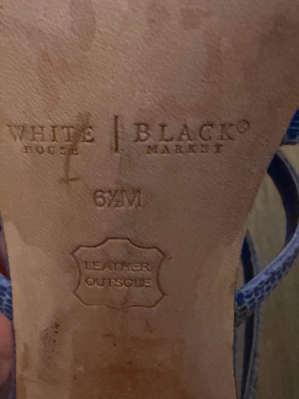 White House Black Market Blue Strappy High-Heel Sandals - Picture 6 of 6